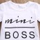 Infant Toddler Girls "Mini Boss" Short Sleeve T-Shirt+Mini Leather Skirt 2Pcs Set